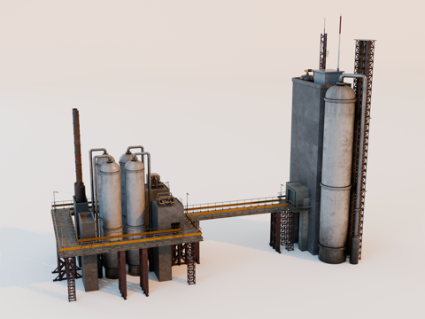 工厂设备 油罐厂建筑 化工厂设备 炼油厂 工厂腐朽设备 工厂su模型