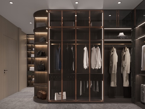  轻奢衣帽间 别墅衣帽间 多功能衣帽间 现代衣帽间 开放式衣帽3d模型 