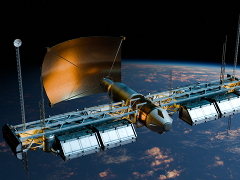 太空站 太空飞船 太空空间站 太空舱 航天器 卫星su模型