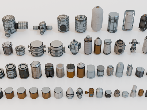 空间站构件 机械零件 空间站模块化部件 卫星组件 航天器组件su模型