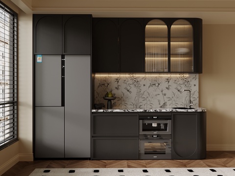 法式酒柜 餐边柜su模型