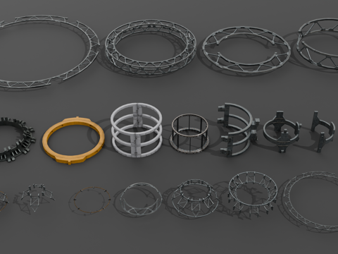 空间站构件 机械零件 空间站模块化部件 卫星组件 航天器组件su模型