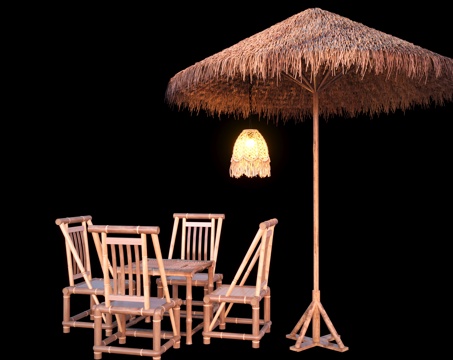  户外椅 竹椅3d模型 