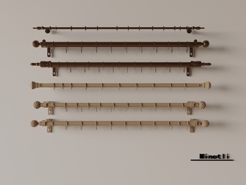 窗帘杆罗马杆su模型