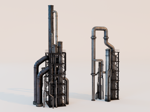 工厂设备 油罐厂建筑 化工厂设备 炼油厂 工厂腐朽设备 工厂su模型