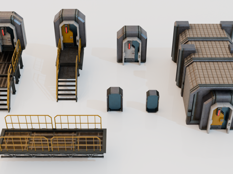 空间站构件 空间站舱门 空间站模块化部件 卫星组件 航天器组su模型