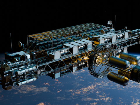 太空站 太空飞船 太空空间站 太空舱 航天器 卫星su模型