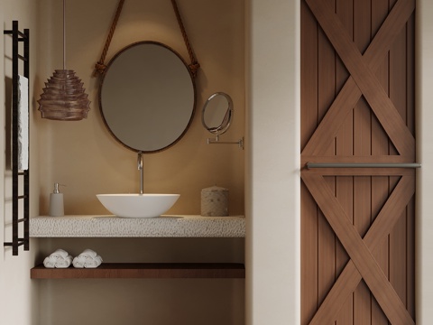  酒店卫生间干区3d模型 