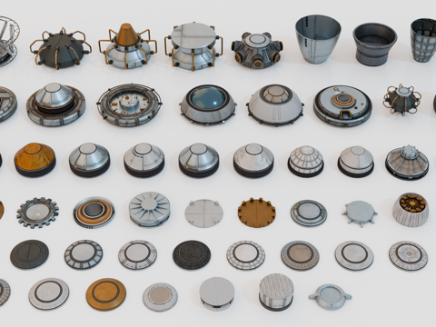 空间站构件 机械零件 空间站模块化部件 卫星组件 航天器组件su模型