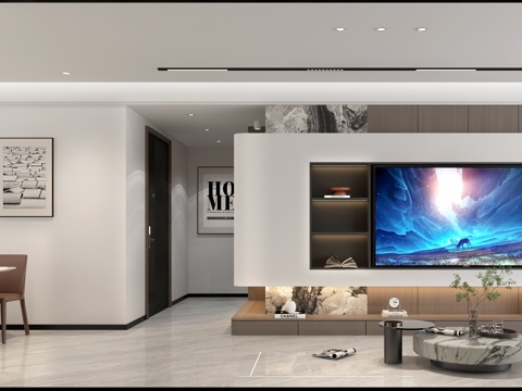  意式客餐厅3d模型 