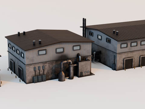 工厂设备 油罐厂建筑厂房 化工厂设备 炼油厂 工厂腐朽设备su模型