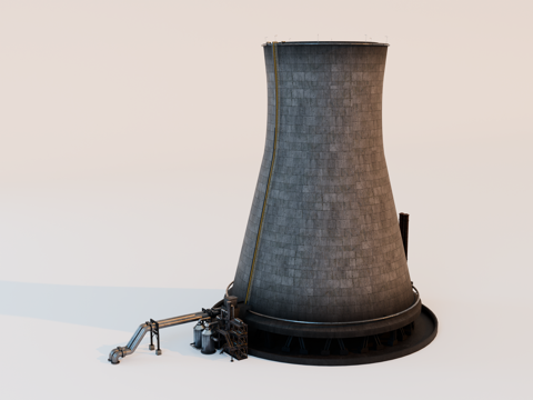 大烟囱 工厂烟筒 水泥烟筒 工厂设备 炼油厂设备 工厂腐朽设su模型