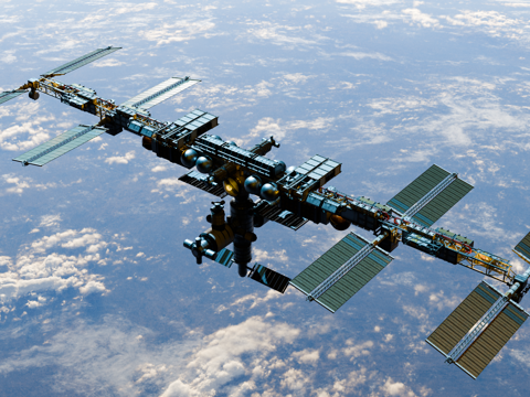 太空站 太空飞船 太空空间站 太空舱 航天器 卫星su模型