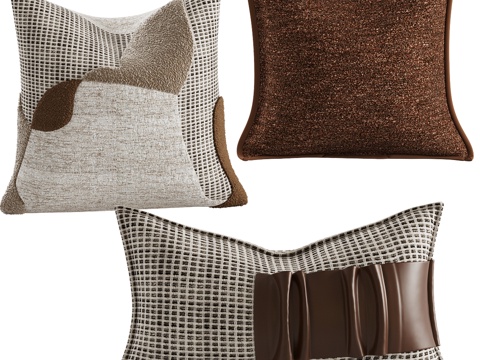  现代意式轻奢布艺沙发抱枕3d模型 