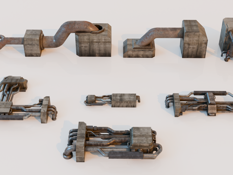 工厂设备 油罐厂设备 化工厂设备 工业管道 工厂管道su模型