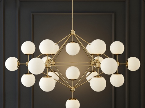 现代吊灯  球形吊灯  创意吊灯  玻璃吊灯su模型