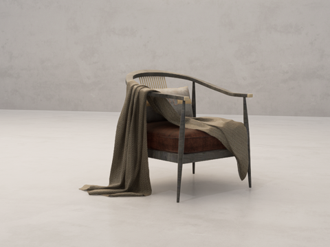 新中式扶手椅su模型