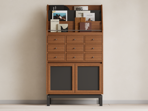 复古中古风斗柜 储物柜 抽屉柜su模型