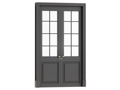 中古风双开门su模型