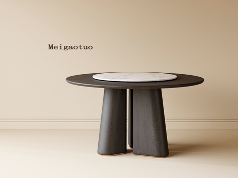 现代圆形餐桌su模型