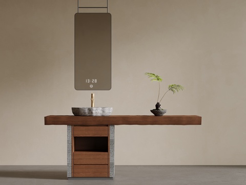 中古风洗手台su模型