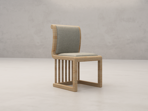 新中式扶手椅su模型