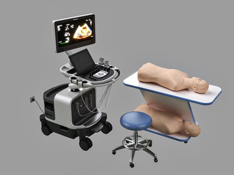  现代医疗器械超声3d模型 