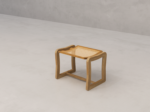 藤编凳子su模型