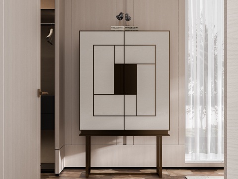 现代轻奢装饰柜su模型