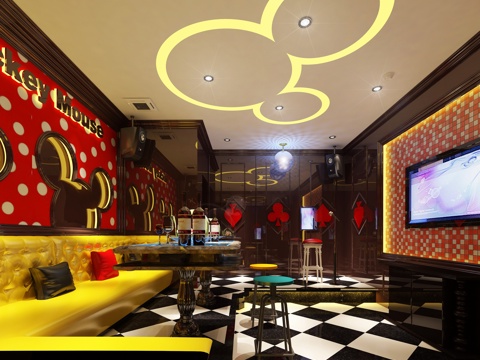  后现代ktv 包间hellokitty包间3d模型 