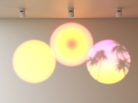 日落灯 宅寂射灯 客厅氛围灯 日落氛围灯 日落投影灯su模型