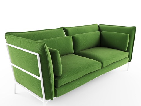 现代双人沙发   休闲沙发  布艺沙发su模型