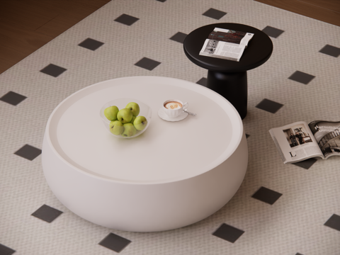 现代茶几 子母几su模型