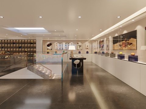  茶具店茶壶店展厅3d模型 