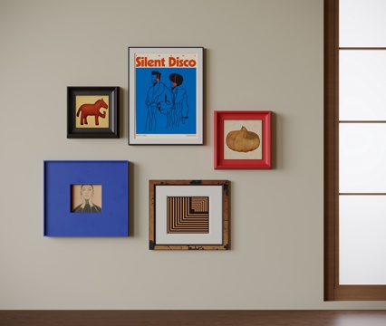 现代挂画 装饰画 床头挂画su模型