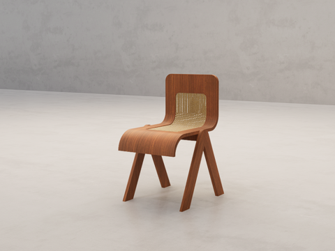 新中式休闲椅su模型