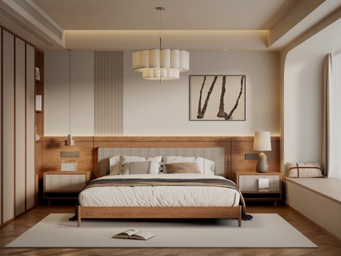 中古风卧室su模型