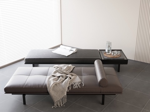  脚踏白色脚踏组合脚踏云朵沙发极简脚踏现代脚踏3d模型 