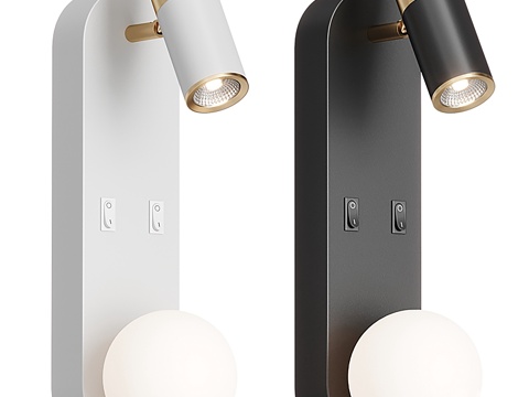 现代双灯壁灯su模型