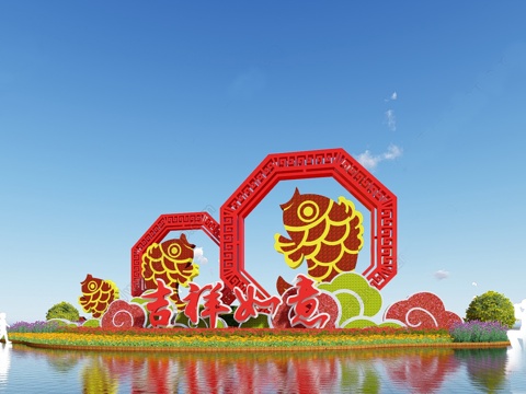 现代风格雕塑 水景 户外雕塑su模型