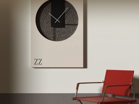 现代墙饰挂件 钟表su模型