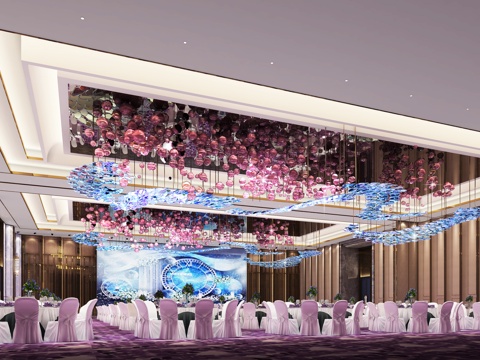  宴会厅3d模型 
