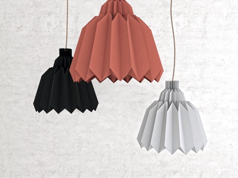 现代吊灯 纸质吊灯  创意吊灯su模型