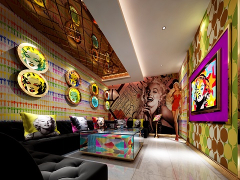  新古典现代轻奢 新古典 奢华KTV包房 包间 沙发茶几梦3d模型 