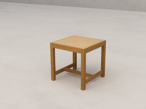 藤编凳子su模型