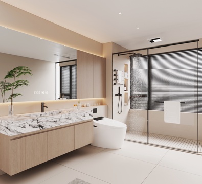  现代卫生间3d模型 