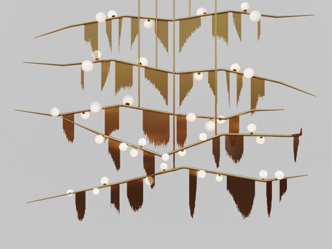 现代吊灯 金属吊灯 流苏状吊灯 创意吊灯su模型