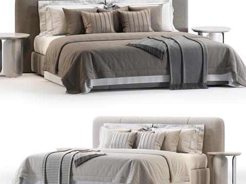  现代主卧双人床3d模型 