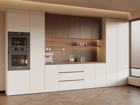 中古风酒柜 餐边柜su模型