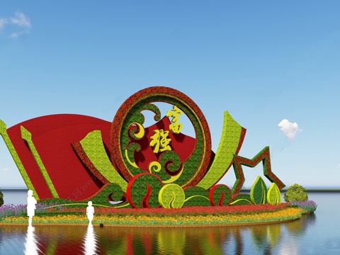 现代风格雕塑 水景 户外雕塑su模型